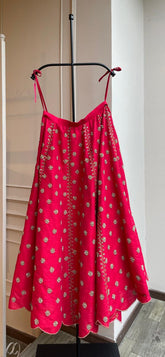 Red Embellished Lehenga